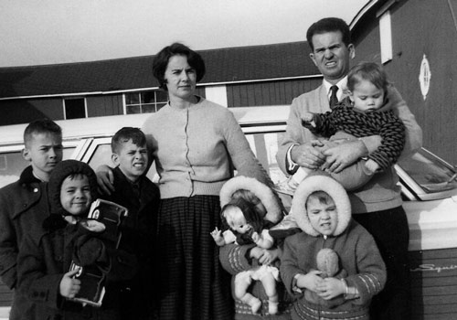 The Hobbs family enjoying time on the homestead. Pictured third from left: Paul Hobbs.