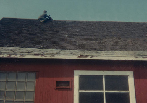 Paul rescues family cat atop the barn